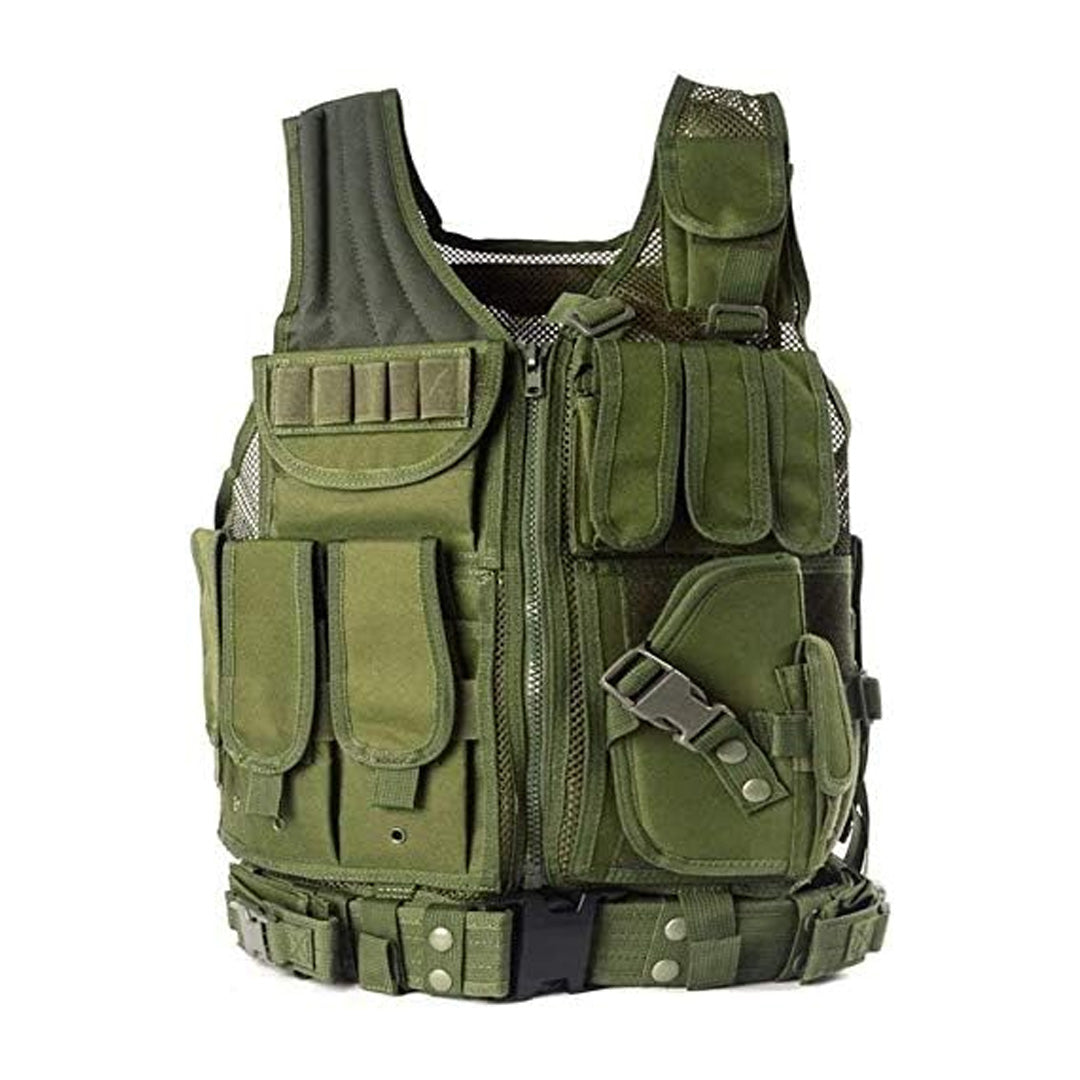 Tactical Vest Outdoor Ultra-Light Breathable Training Airsoft Vest Adjustable for Adults