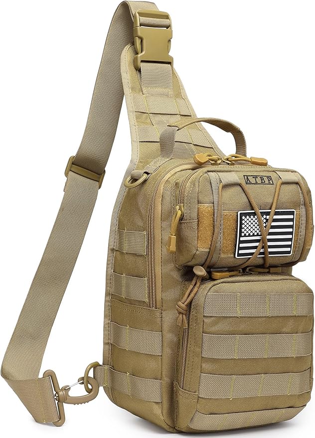 Tactical Sling Backpack Bag Pack for Men Military One Strap Shoulder Backpack Crossbody Bag With Holster