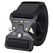 Military Style Tactical Belts for Men, Quick-Release Metal Buckle with Molle Key Ring Holder