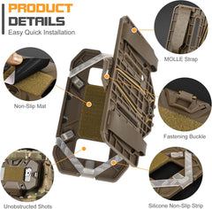 Chest-Mounted Phone Holder, Compatible with Screen Sizes 4.7" - 6.7" Accessories for Tactical Plate Carrier Vests