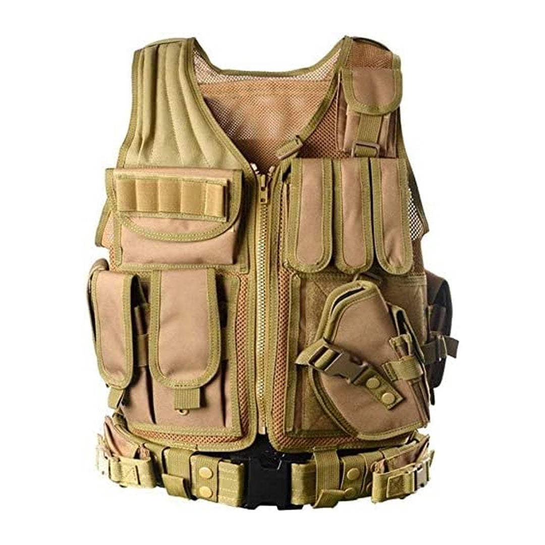 Tactical Vest Outdoor Ultra-Light Breathable Training Airsoft Vest Adjustable for Adults