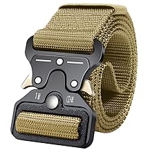 Military Style Tactical Belts for Men, Quick-Release Metal Buckle with Molle Key Ring Holder