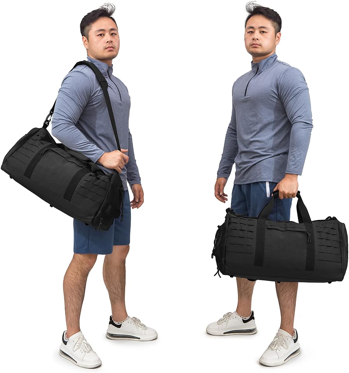 Military Tactical Duffle Bag For Men Sport Gym Bag Fitness Tote Travel Duffle Bag Training Workout Bag With Shoe Compartment Basketball Football Weekender Bag