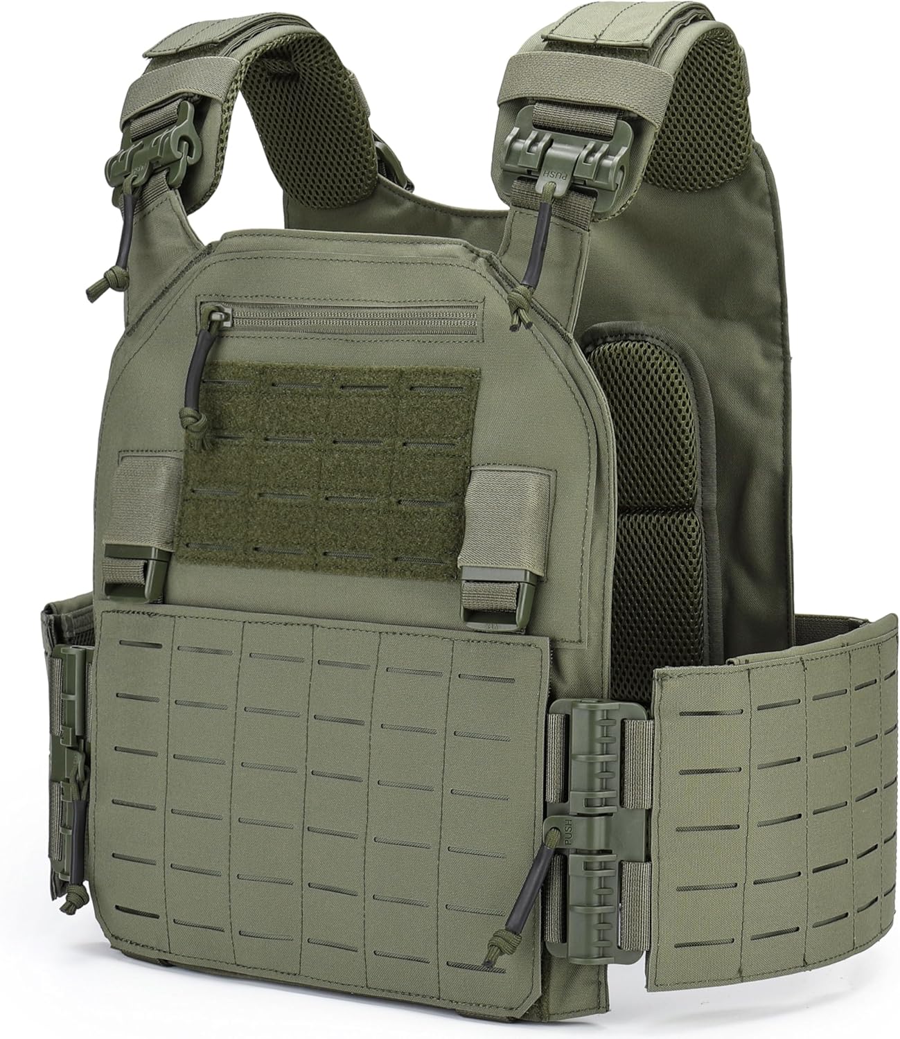 Tactical Quick Release Vest for Men, Fully Adjustable Plate Carriers Vest with Breathable 3D Mesh Liner