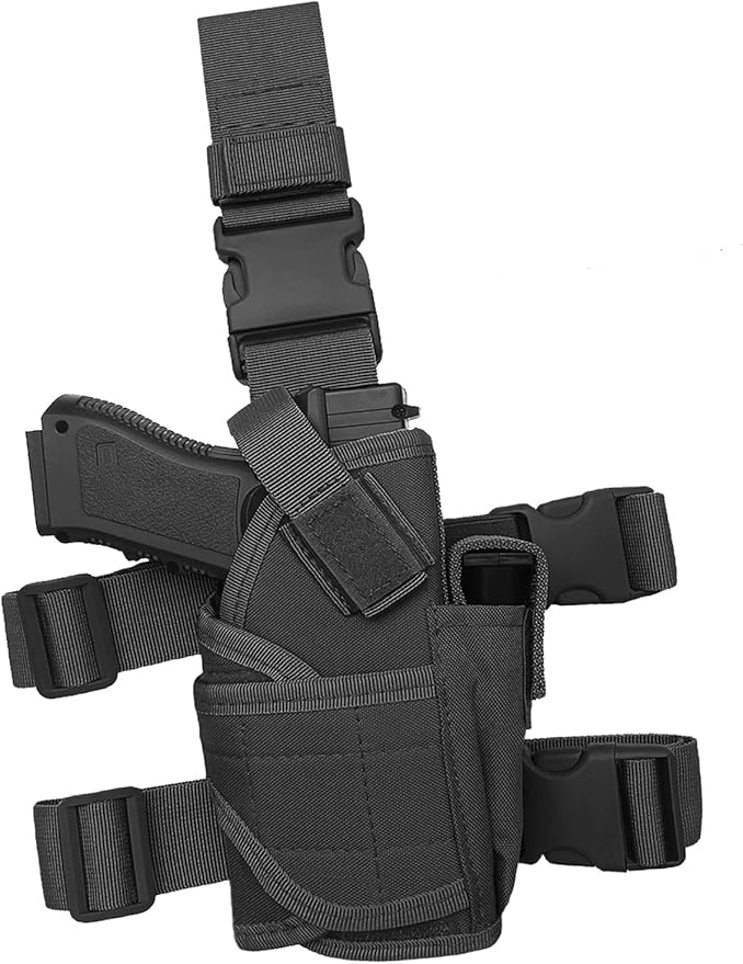 Tactical Pistol Thigh Gun Holster, Drop Leg Holster, Right Hand Adjustable