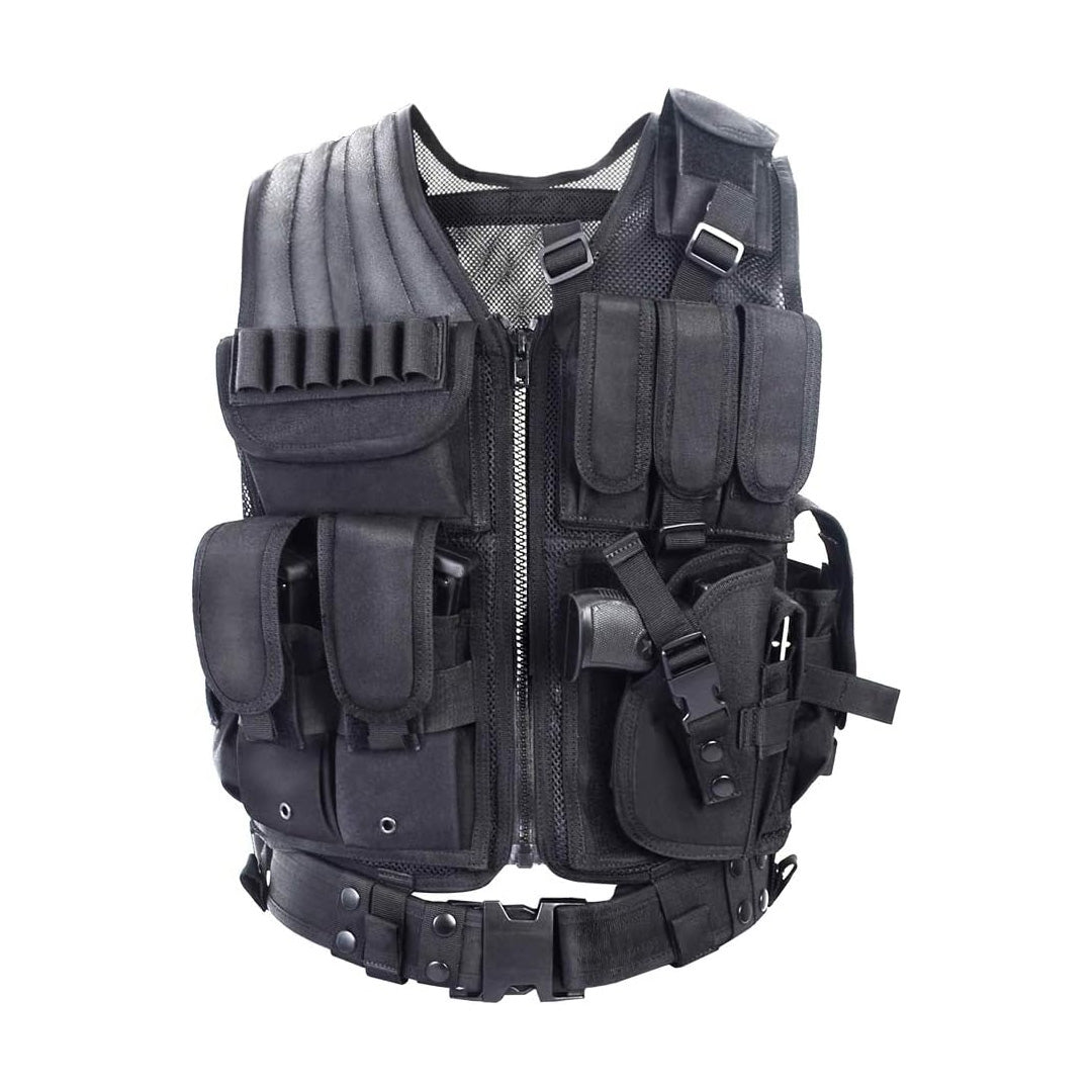 Tactical Vest Outdoor Ultra-Light Breathable Training Airsoft Vest Adjustable for Adults