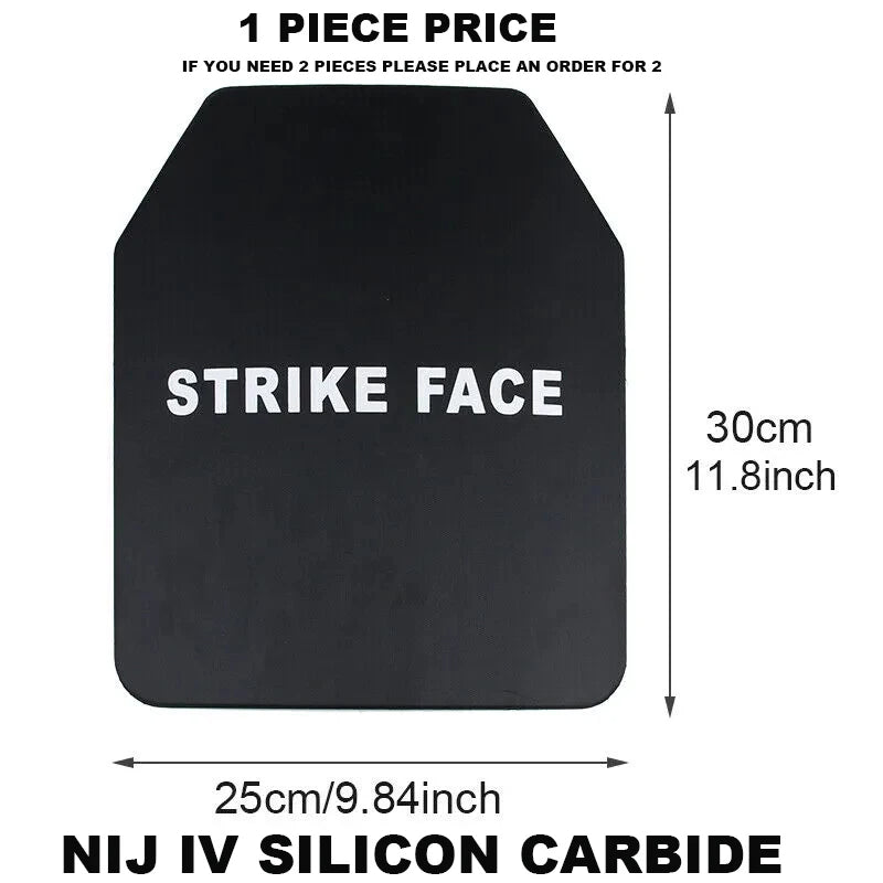 NIJ IV Level 4 Bulletproof Plate Alumina+PE/SIC+PE Ballistic Tactical Vest Chest Insertion Plate independent protection Armor Panel