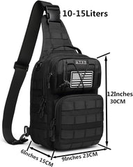 Tactical Sling Backpack Bag Pack for Men Military One Strap Shoulder Backpack Crossbody Bag With Holster