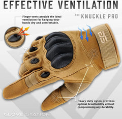 Tactical Shooting Hard Knuckle Gloves for Men and Woman with Touchscreen Fingers - Durable and Comfortable Hand-Gear for Outdoor Work Shooting and Hunting