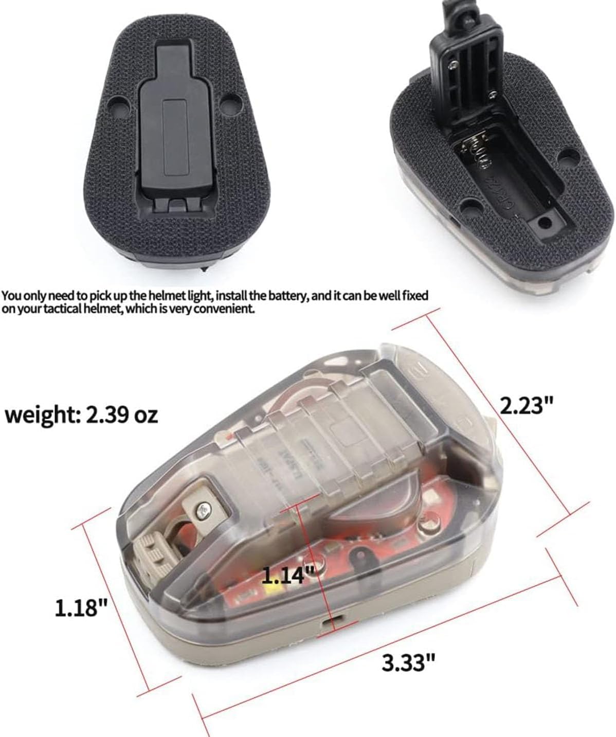 Tactical Helmet Light Signal Light with LED + IR/Strobe Military IFF Helmet Light Flashlight Survival Signal Light for Outdoor Sports