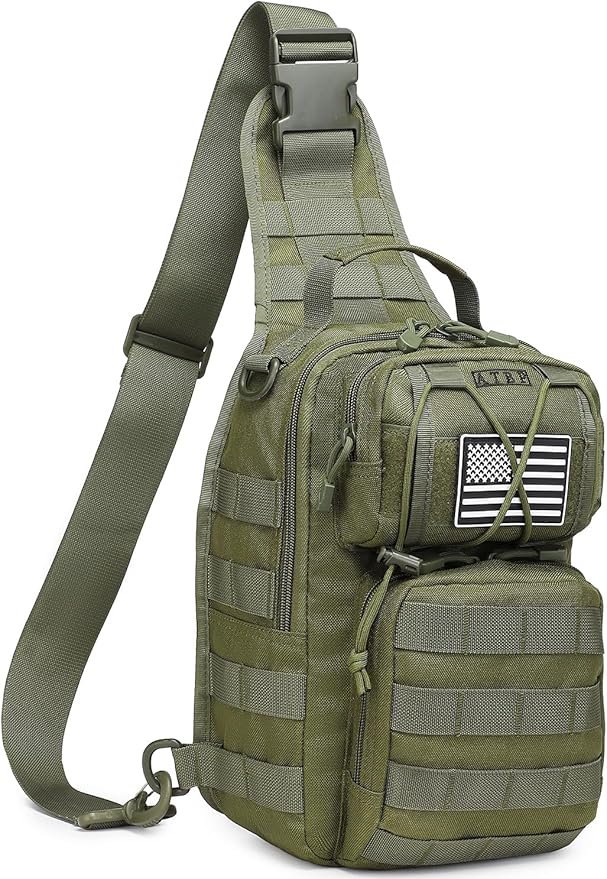 Tactical Sling Backpack Bag Pack for Men Military One Strap Shoulder Backpack Crossbody Bag With Holster