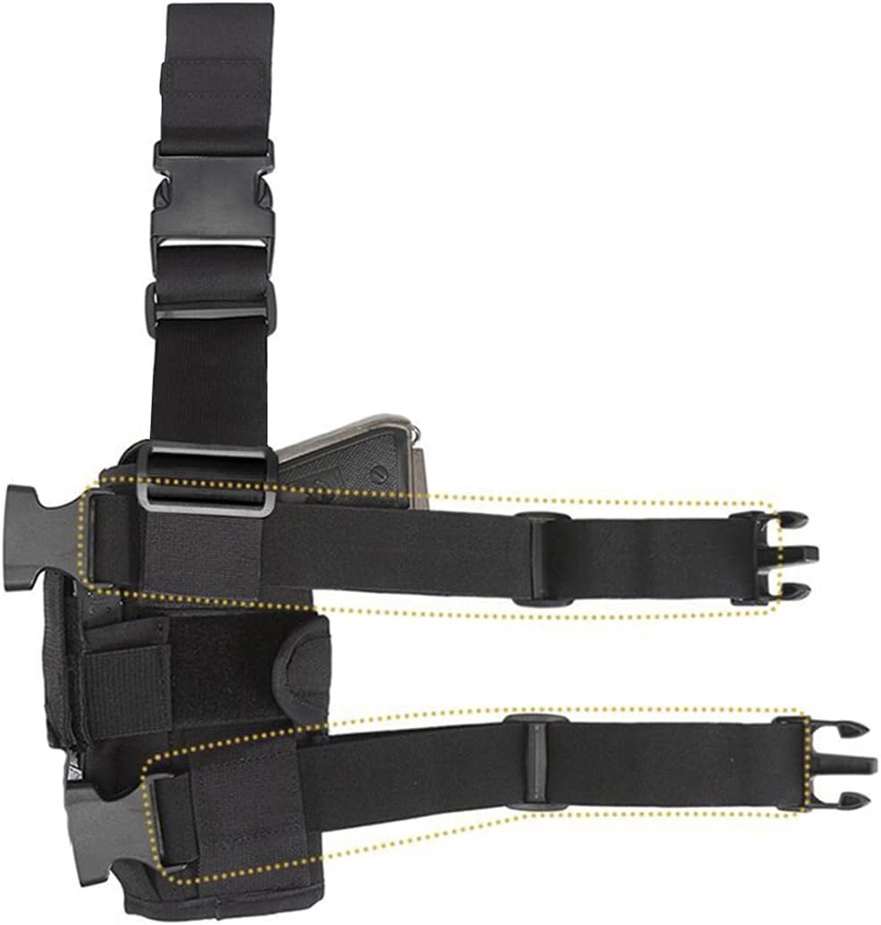 Tactical Pistol Thigh Gun Holster, Drop Leg Holster, Right Hand Adjustable