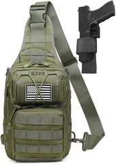 Tactical Sling Backpack Bag Pack for Men Military One Strap Shoulder Backpack Crossbody Bag With Holster