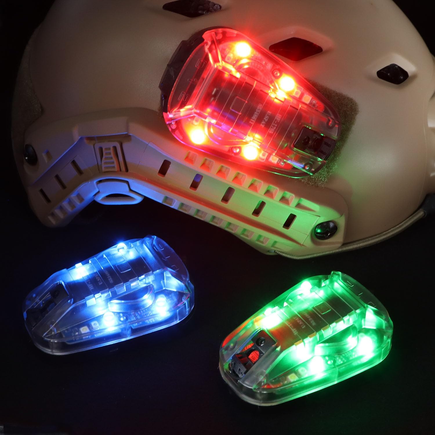 Tactical Helmet Light Signal Light with LED + IR/Strobe Military IFF Helmet Light Flashlight Survival Signal Light for Outdoor Sports