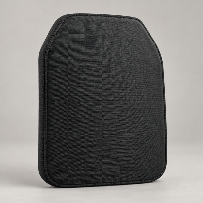 Illustrative backpack armor insert in a black fabric cover; exact model may vary