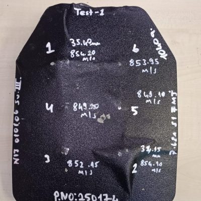 Hard Armor Plate - Supplier Test Sample Hard armor plate supplier test sample with impact markings
